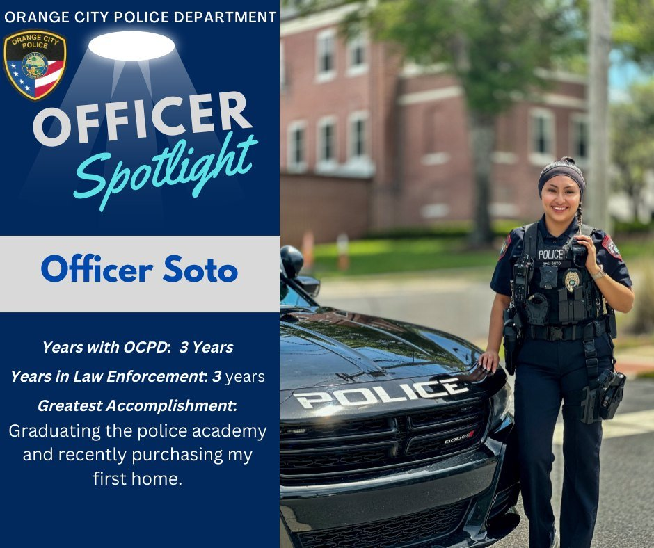 Orange City Police Officer Spotlight featuring Officer Gisela Soto